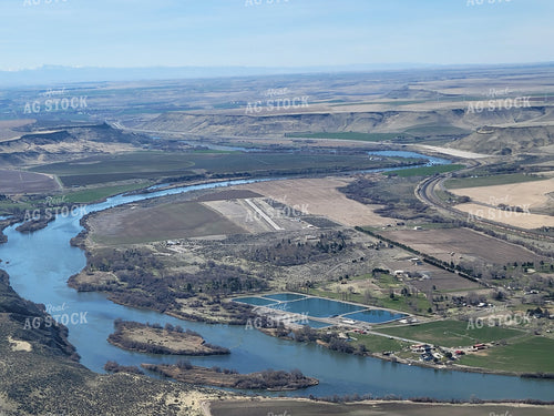 Aerial of Rural Community and Farmland 122024