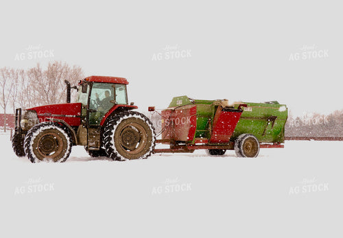Tractor and Feed Mixer Wagon 299104