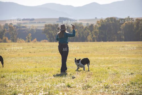 Female Rancher with Ranch Dog 117118