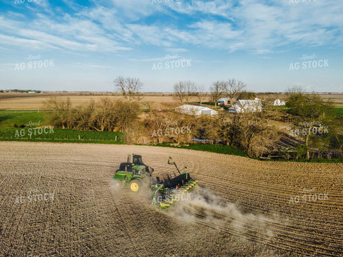 Tractor Planting Field with Farmstead in Background 115068