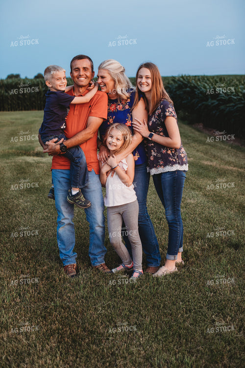 Farm Family Next to Corn Field 4631