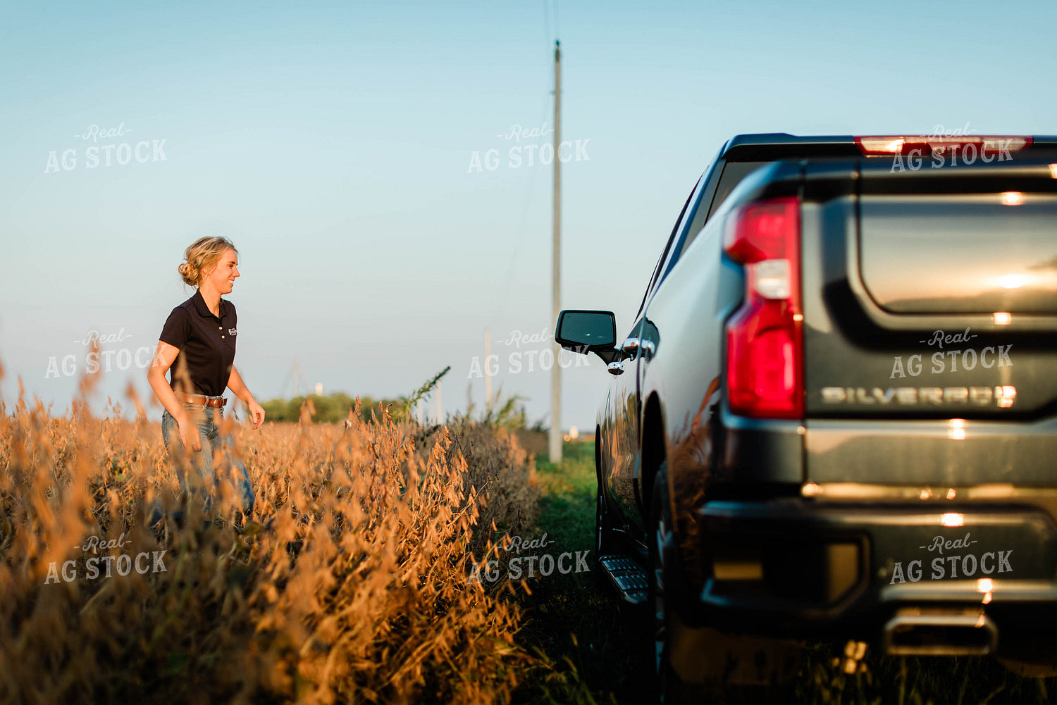 Female Agronomist Getting out of Truck 8337