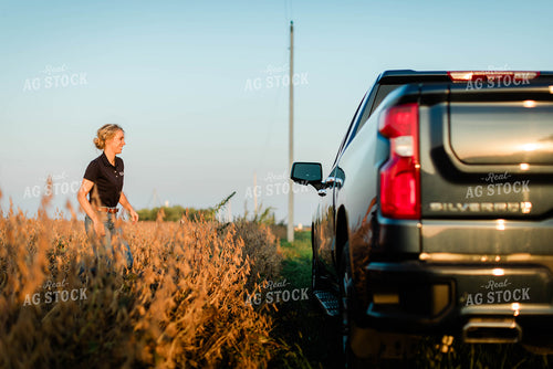 Female Agronomist Getting out of Truck 8337