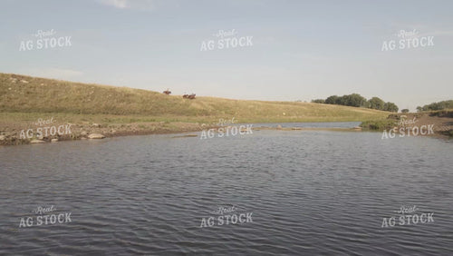 Ranchers on Horseback in Pasture Drone 6534