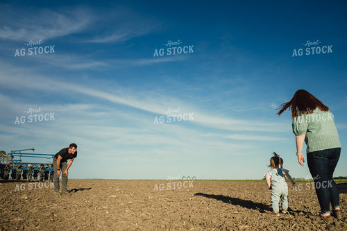 Farm Family in Field with Planter 4237