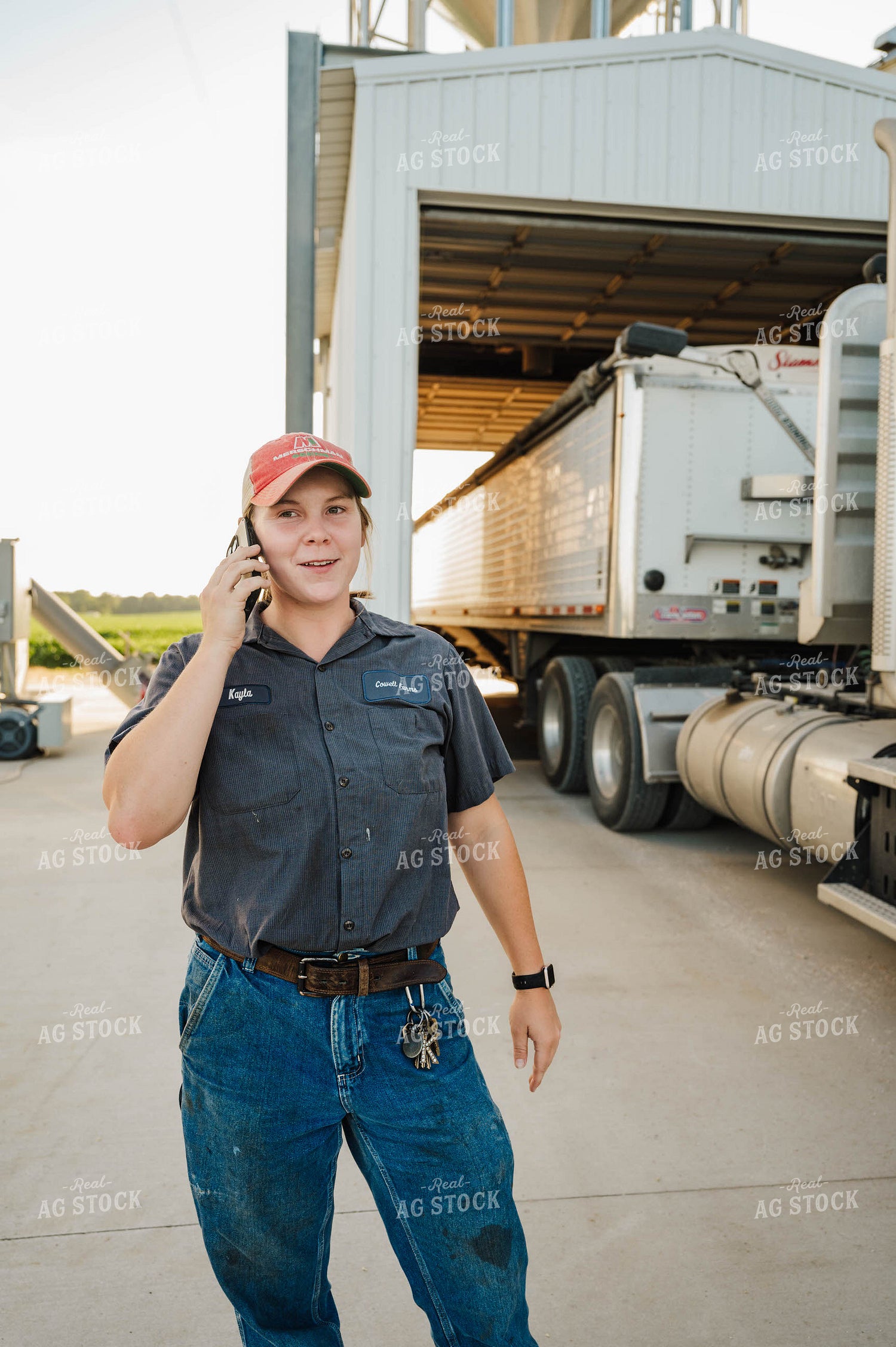 Female Farmer Talking on Phone 115277
