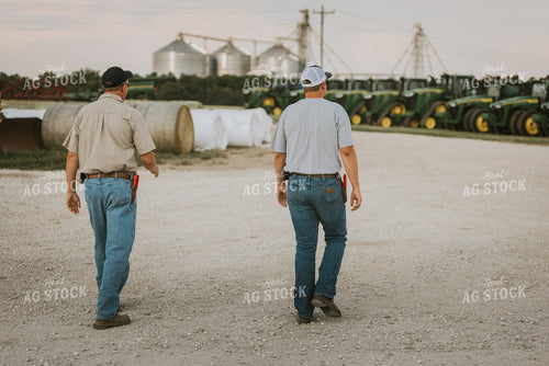 Farmers Walking in Farmyard 7756