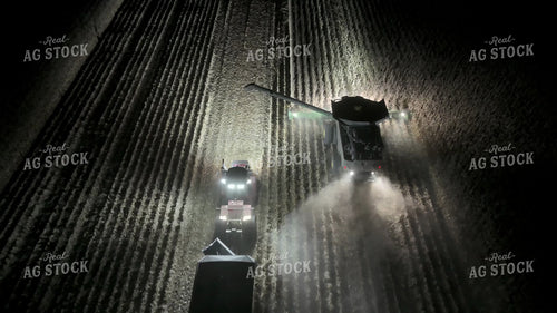 Aerial of Corn Harvest at Night 149087