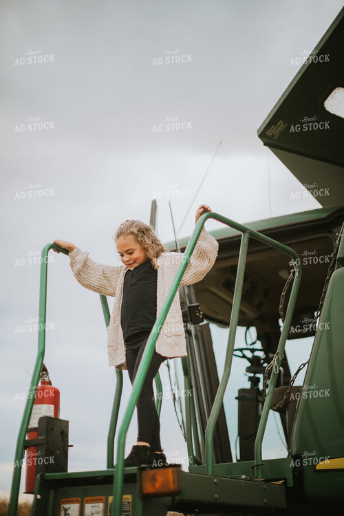 Farm Kid Exiting Combine 6686