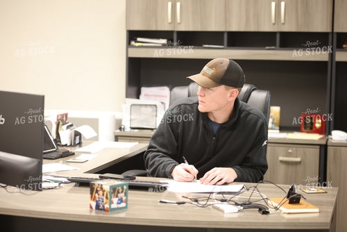 Farmer Working in Office 161110
