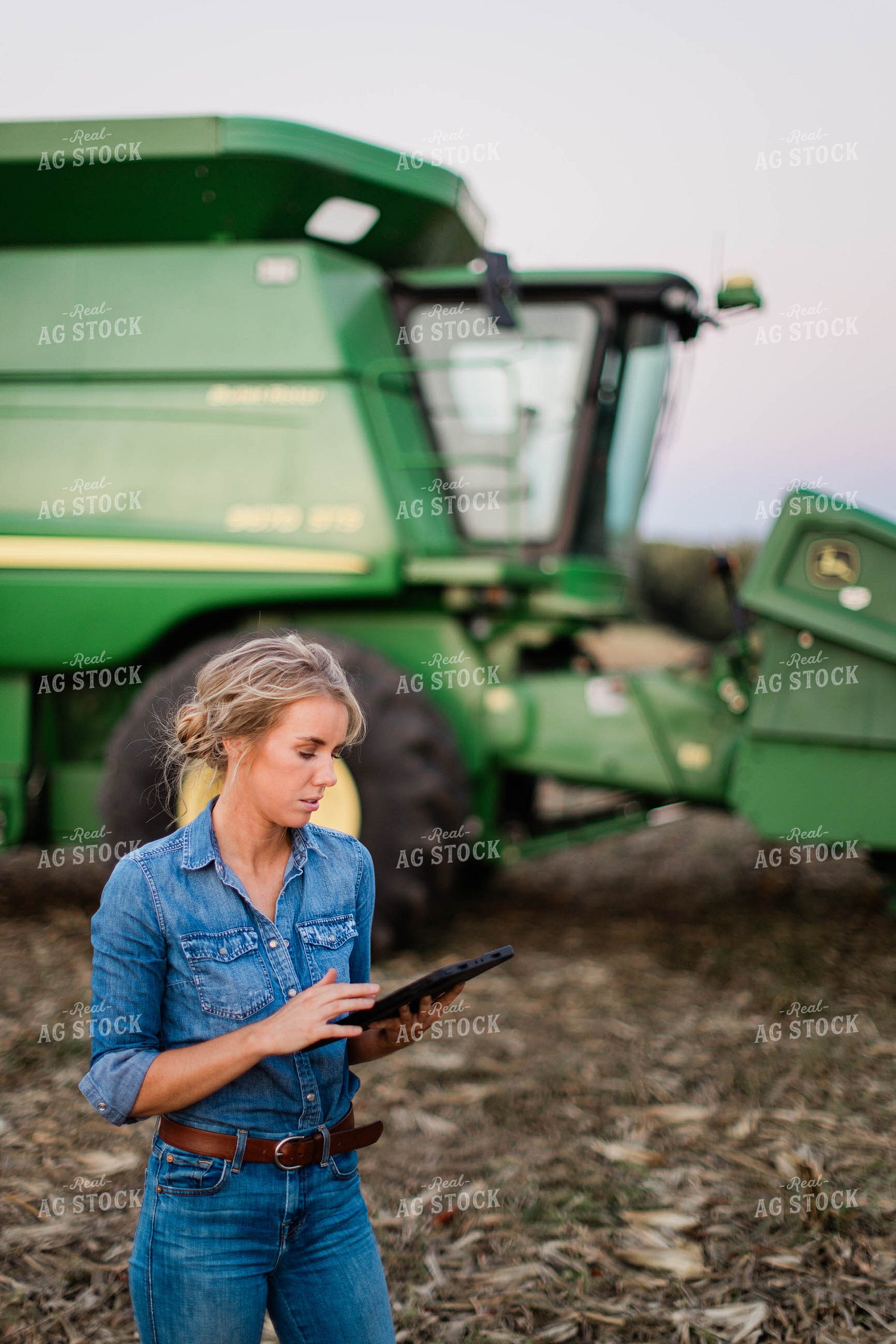 Female Farmer on Tablet in Field 8387