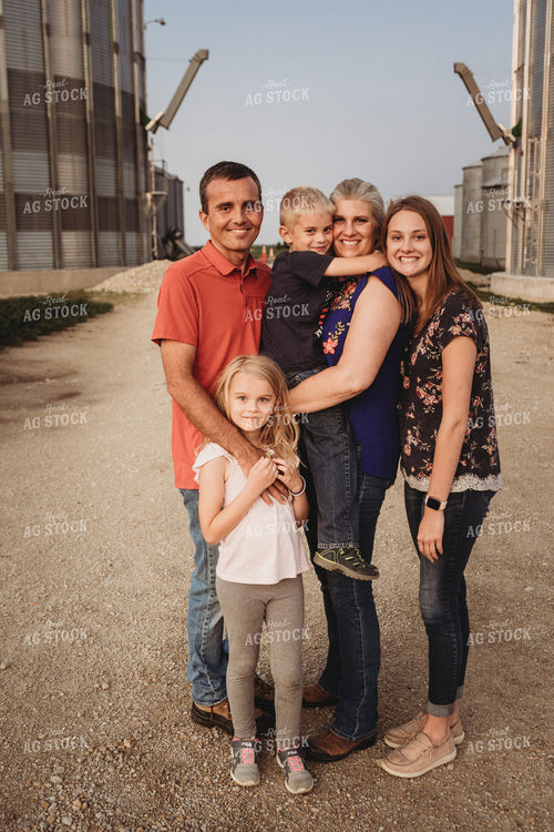Farm Family with Grain Bins 4622