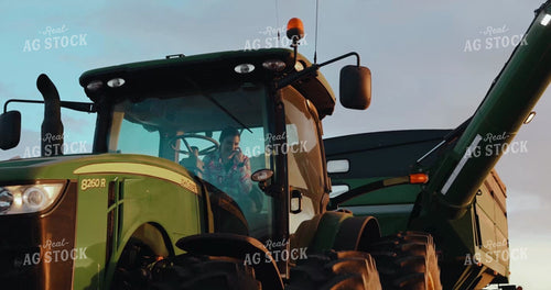 Female Farmer Getting Out of Auger Wagon 3967