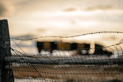 Semi Truck Behind Fence 58377