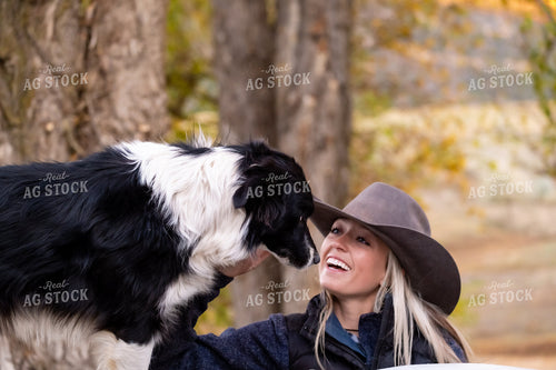 Female Rancher with Dog 163002