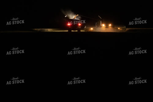 Grain Cart and Combine in Soybean Field at Night 5170