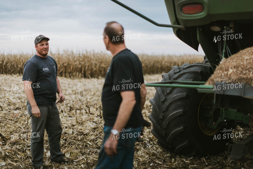 Farmers Talking by Combine 8622