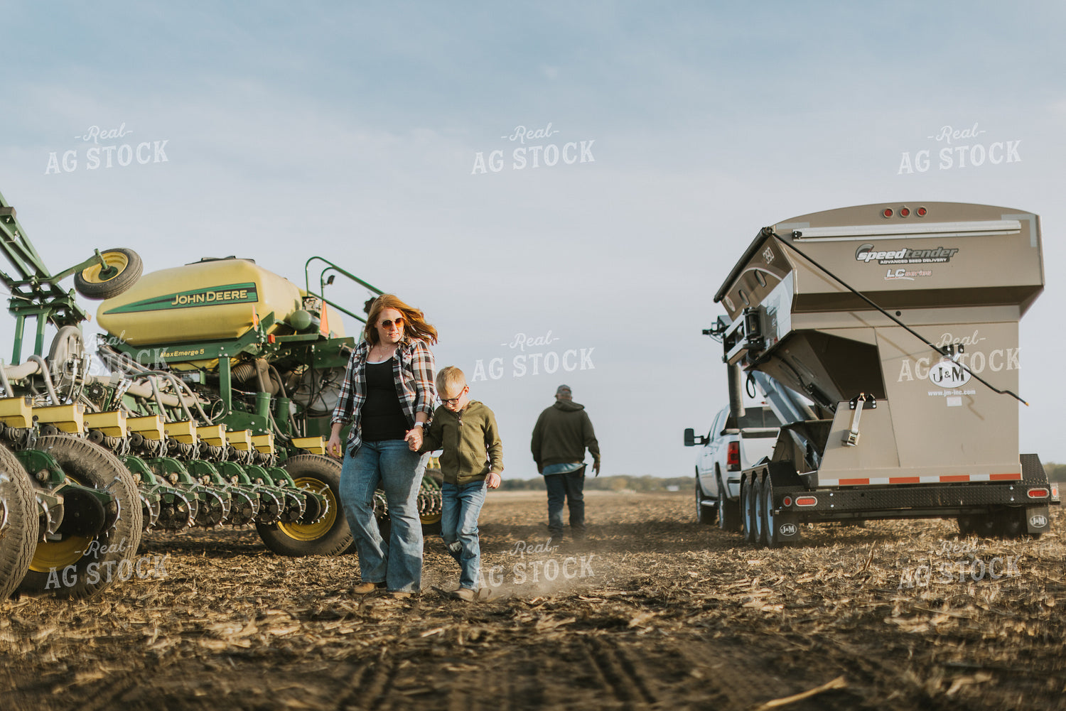 Farm Family in Field by Planter 8211