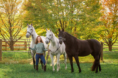Female Equestrian with Horses 270400