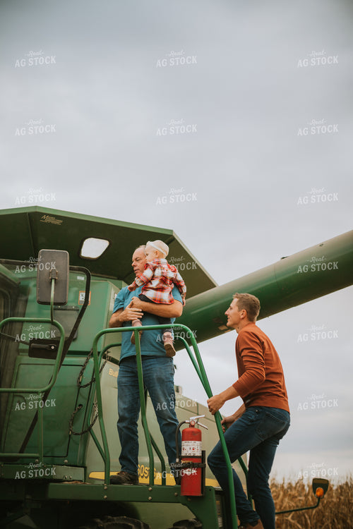 Farm Family Entering Combine 6687