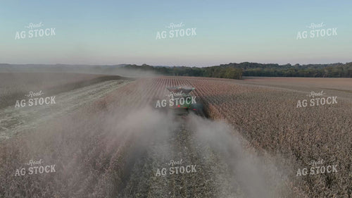 Aerial of Combine Harvesting Corn 149128