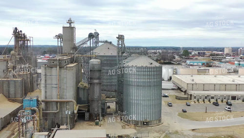 Aerial of Co-op Grain Bins and Dryers 79203