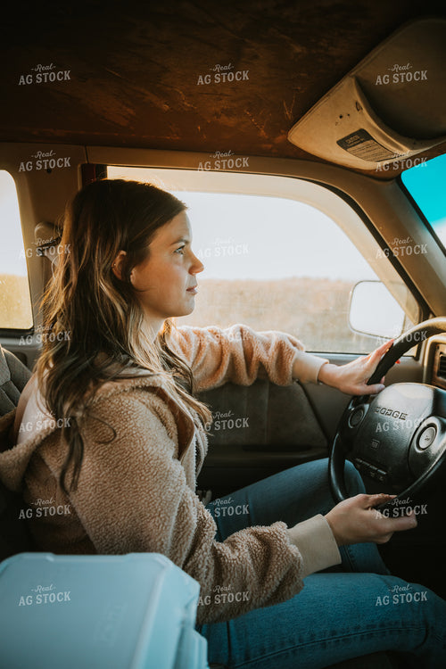Farmer Driving Through Field 6747