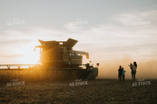 Farm Family in Soybean Field at Dusk 6964