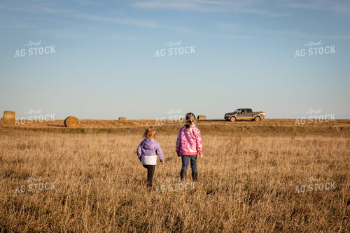 Farm Kids Walking in Pasture 268240