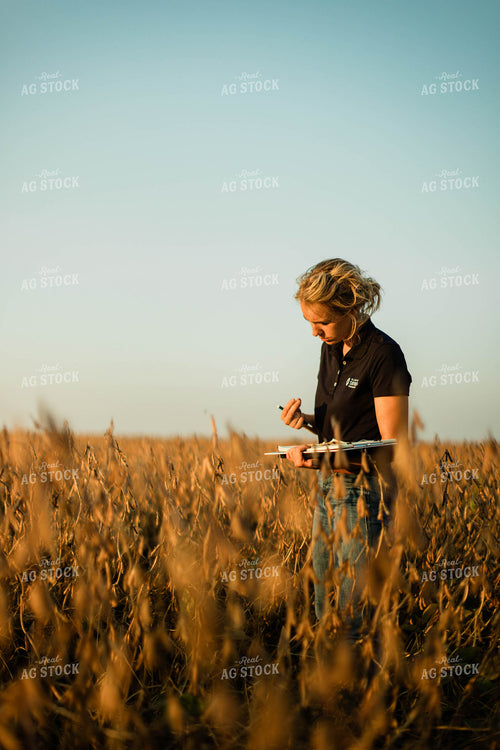 Female Agronomist Checking Beans 8306