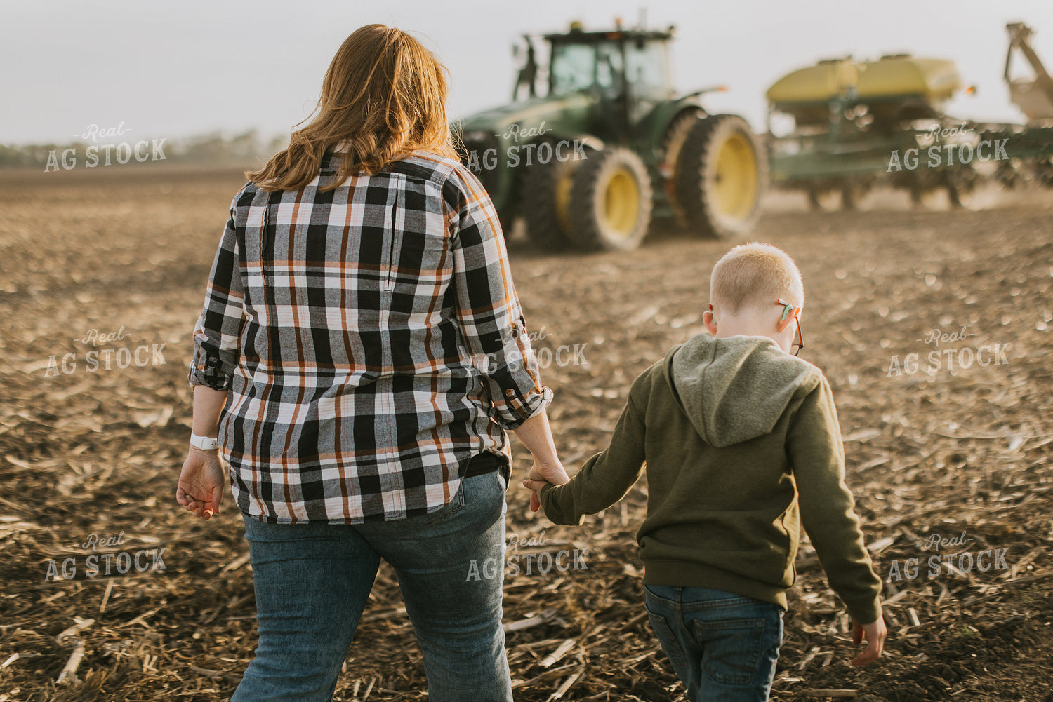 Farm Family in Field by Planter 8196
