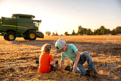 Farm Family at Soybean Harvest 115851