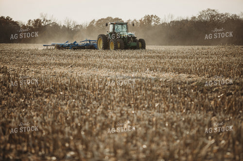Tractor Disking Corn Field 3614