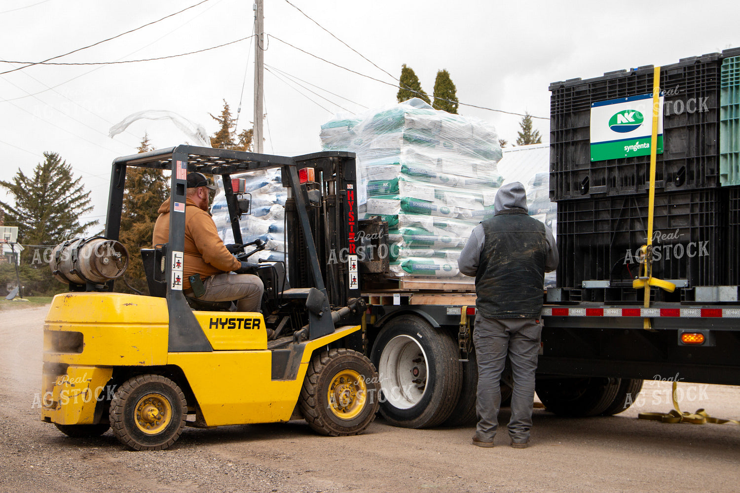 Unloading Soybean Seed Bags from Trailer 157280