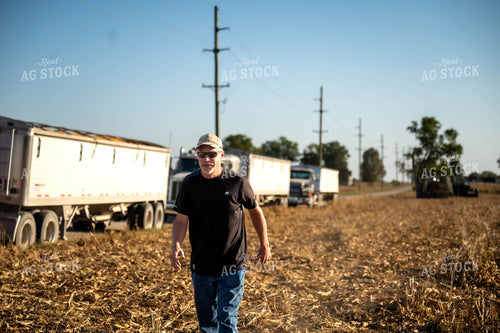 Farmer Walking in Field 115542