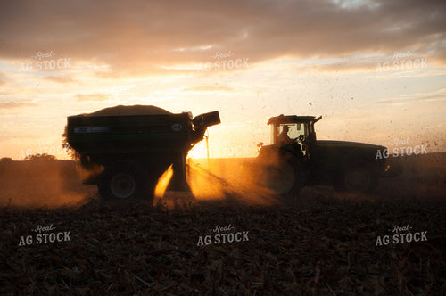 Grain Cart in Field at Sunset 103043