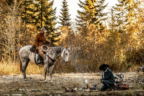 Cowboys Around a Campfire 188150
