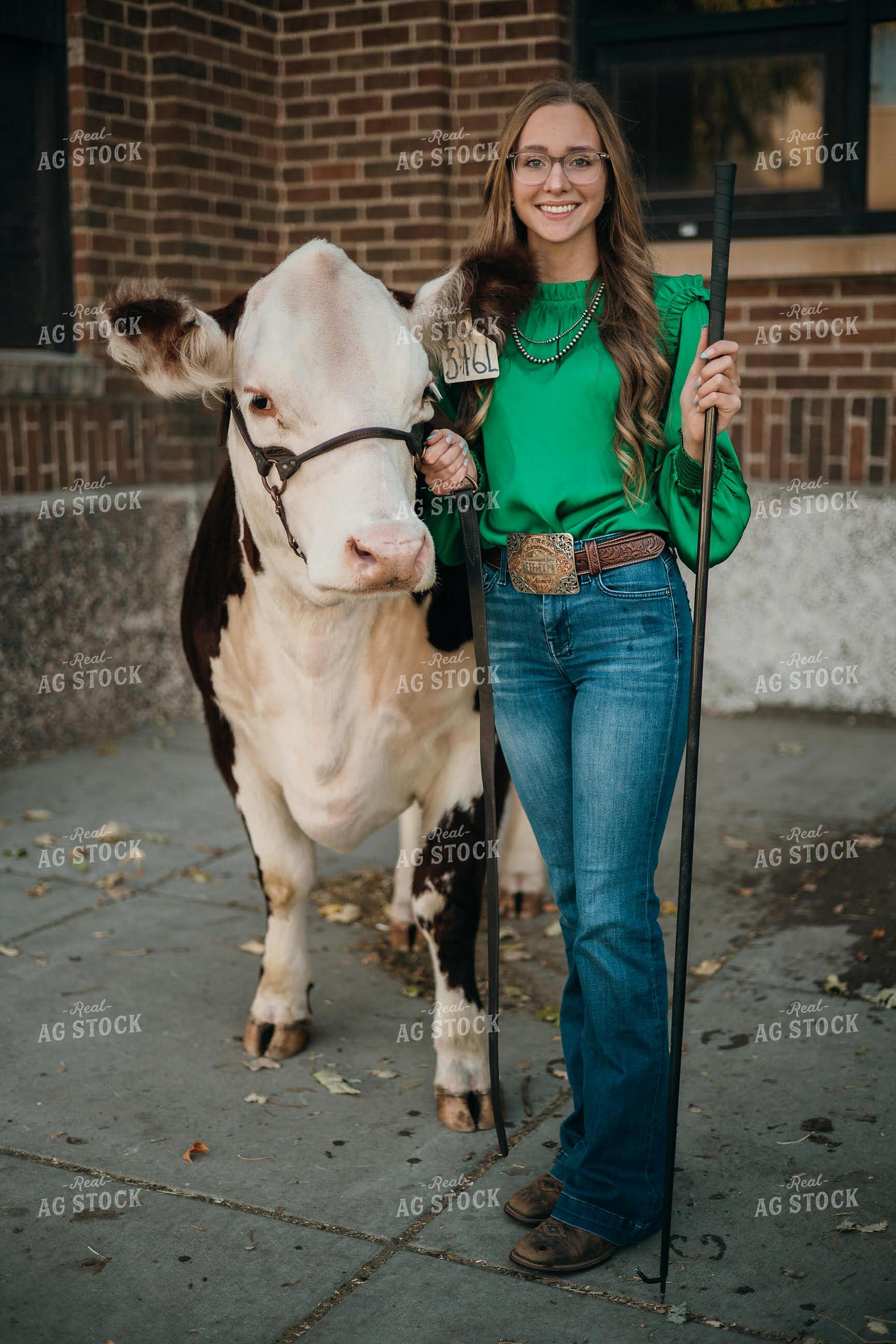 Girl with Show Cattle 194036