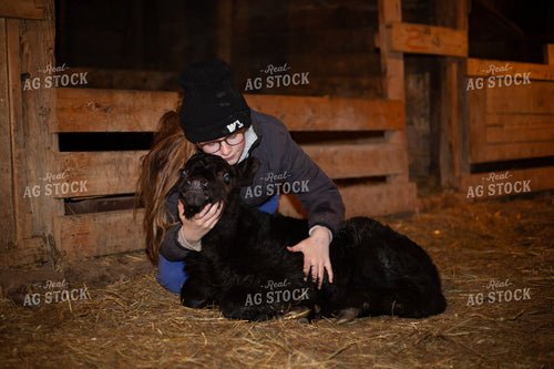 Farm Kid with Bottle Calf 155569