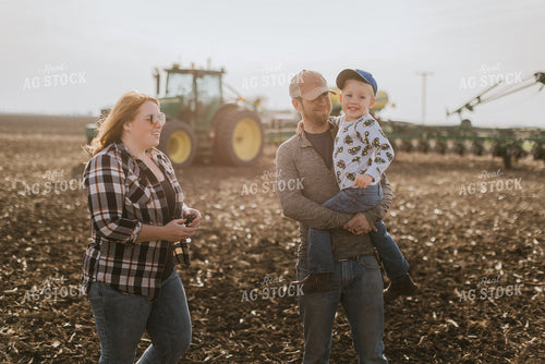 Farm Family in Field by Planter 8181