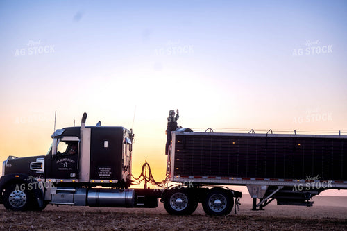Female Farmer Loading Semi Truck 115605
