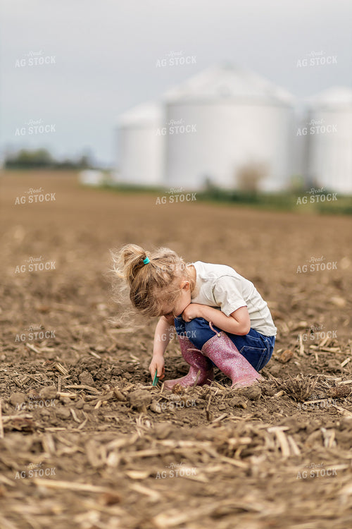Farm Kid Checking Soybeans 93309