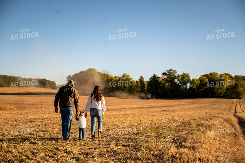 Farm Family Walking in Field 115427