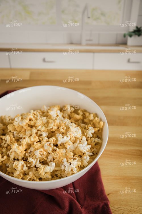 Popcorn in Bowl on Kitchen Countertop 67334