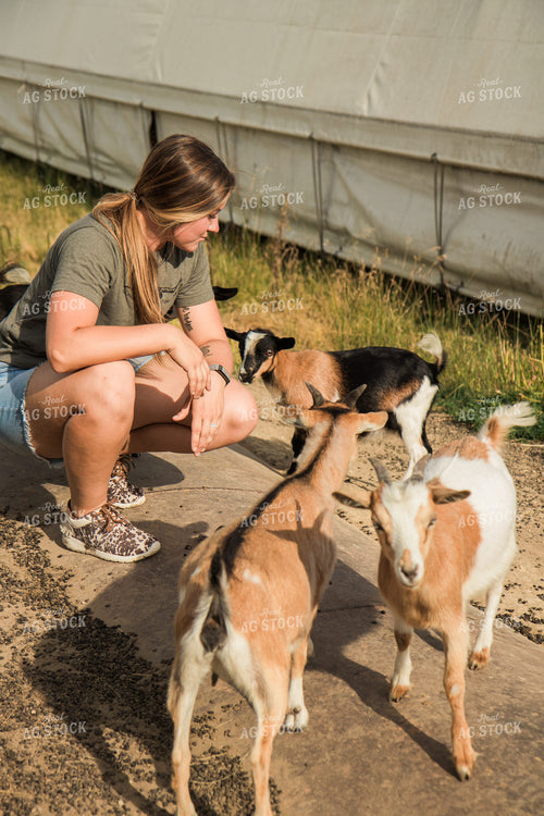 Farmer with Goats 67452