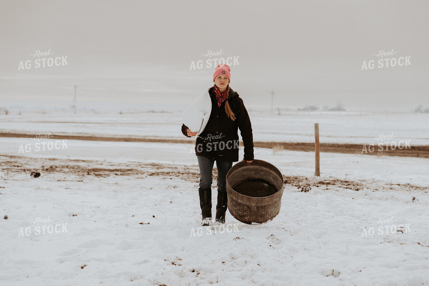 Female Rancher Feeding Supplements 61211