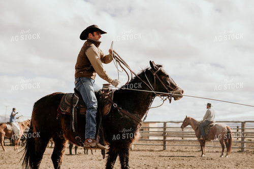 Rancher Roping on Horseback 54009