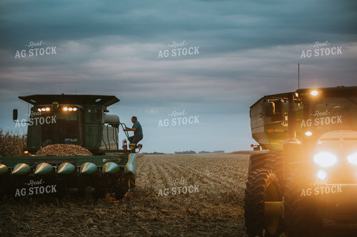 Farmer Getting in Combine 6719
