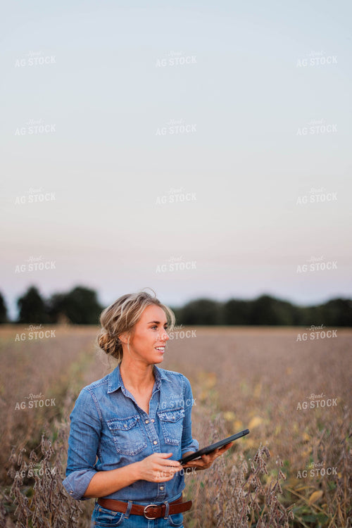 Female Farmer on Tablet in Field 8370