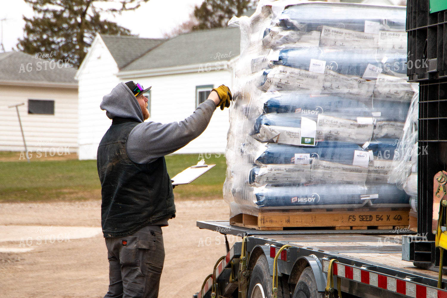 Counting Soybean Seed Bags on Trailer 157281